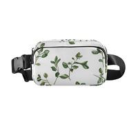 Chic Green Leafs Sac banane tendance pour homme et femme avec sangle réglable pour voyage, vacances, course à pied, Feuilles vertes chic, 1 size