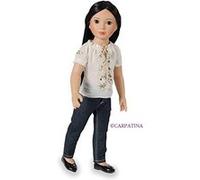 Chic Jeans and Blouse Outfit for Carpatina Slim 18 Dolls G