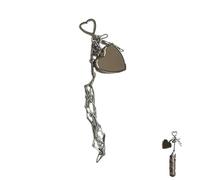 Chic Lip Gloss Holder with Mirror, Lipstick Holder Stainless, 2 in 1 Lipstick Holders for Purse, Chapstick Holders Keychain, Fashion Bags Accessories (Heart*1pcs)