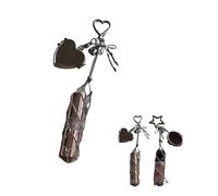 Chic Lip Gloss Holder with Mirror, Lipstick Holder Stainless, Small Bling Crystal Lipsticks Storage Bag Key Chain for Purse, Keychain Lipgloss (Heart)
