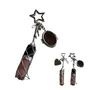 Chic Lip Gloss Holder with Mirror, Lipstick Holder Stainless, Small Bling Crystal Lipsticks Storage Bag Key Chain for Purse, Keychain Lipgloss (Star)