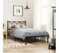 CHIC Lit adulte,1 place - 107x203 cm Structure/Cadre de lit métal et tête de lit noir 107x203cm #Sara34591