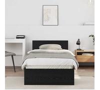 CHIC Lit adulte,1 place - 75x190 cm Structure/Cadre de lit Chêne noir 75 x 190 cm ,Bois d'ingénierie #Sara80697