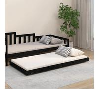 CHIC Lit adulte,1 place - 75x190 cm Structure/Cadre de lit noir 75x190 cm ,Bois de pin massif #Sara60437