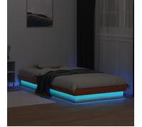 CHIC Lit adulte,1 place - 90x190 cm Structure/Cadre de lit à LED 90x190 cm ,Bois massif #Sara82472