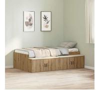 CHIC Lit adulte,1 place - 90x190 cm Structure/Cadre de lit avec rangement chêne artisanal 90 x 190 cm #Sara86807