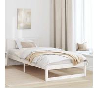 CHIC Lit adulte,1 place - 90x190 cm Structure/Cadre de lit Blanc 90 x 190 cm ,Bois de pin massif #Sara48526