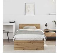 CHIC Lit adulte,1 place - 90x190 cm Structure/Cadre de lit chêne artisanal 90 x 190 cm ,Bois d'ingénierie #Sara45258