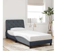 CHIC Lit adulte,1 place - 90x190 cm Structure/Cadre de lit gris foncé 90x190 cm velours #Sara77049