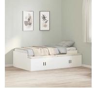 CHIC Lit adulte,1 place - 90x200 cm Structure/Cadre de lit avec rangement Blanc 90 x 200 cm ,Bois d'ingénierie #Sara16330