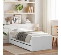 CHIC Lit adulte,1 place - 90x200 cm Structure/Cadre de lit et tiroirs blanc 90x200 cm #Sara14689