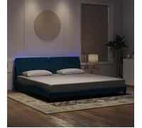 CHIC Lit adulte,2 places - 200x200 cm Structure/Cadre de lit et lumières LED bleu 200x200 cm velours #Sara33329