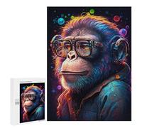 Chic Monkey with Glasses Puzzle 1000 Pièces Educa Jouet en Bois Cadeau Unique Décoration Intérieure Jeu Éducatif Challenge Toy Adultes Et Enfants À Partir De 14 Ans 500 PCS