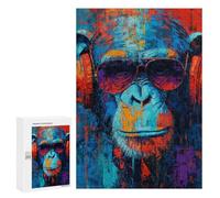 Chic Monkey with Sunglasses Puzzle 1000 Pièces Educa Jouet en Bois Cadeau Unique Décoration Intérieure Jeu Éducatif Challenge Toy Adultes Et Enfants À Partir De 14 Ans 300 PCS