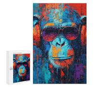 Chic Monkey with Sunglasses Puzzle 1000 Pièces Educa Jouet en Bois Cadeau Unique Décoration Intérieure Jeu Éducatif Challenge Toy Adultes Et Enfants À Partir De 14 Ans 1000 PCS