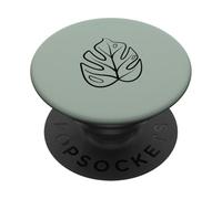 Chic Monstera Leaf Plante Tropicale PopSockets PopGrip Adhésif