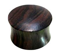 Chic-Net Plug/tunnel/écarteur d'oreille tribal en bois de sono sculpté à la main avec motifs naturels Marron foncé 24 mm