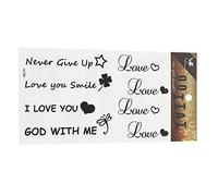 Chic-Net Tatouages adhésifs « Love » avec inscription « Never give Up », 1 planche de 8 motifs