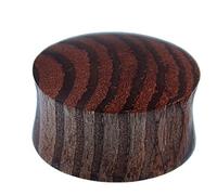 Chic-Net Wood Plug Zebra Bois sculpté à la Main Brune rayée Tribal Bois Tunnel Plug Expander