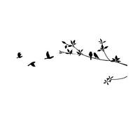 Chic Oiseau Mouche Autocollant Mural Style Simple Branches Autocollant Mural Bricolage Art Mur Applique Maison Salon Chambre Décoration Durable À L'Use Tendance Et Pratique