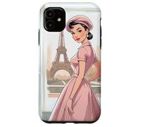 Chic Parisian Lady Tour Eiffel Paris France Vintage Femme Coque pour iPhone 11