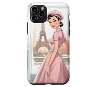 Chic Parisian Lady Tour Eiffel Paris France Vintage Femme Coque pour iPhone 11 Pro
