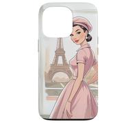Chic Parisian Lady Tour Eiffel Paris France Vintage Femme Coque pour iPhone 13 Pro