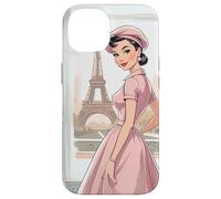 Chic Parisian Lady Tour Eiffel Paris France Vintage Femme Coque pour iPhone 14