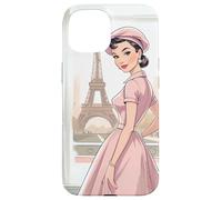 Chic Parisian Lady Tour Eiffel Paris France Vintage Femme Coque pour iPhone 15