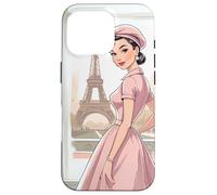 Chic Parisian Lady Tour Eiffel Paris France Vintage Femme Coque pour iPhone 16 Pro