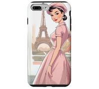 Chic Parisian Lady Tour Eiffel Paris France Vintage Femme Coque pour iPhone 7 Plus/8 Plus