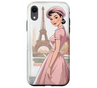 Chic Parisian Lady Tour Eiffel Paris France Vintage Femme Coque pour iPhone XR