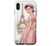 Chic Parisian Lady Tour Eiffel Paris France Vintage Femme Coque pour iPhone XS Max
