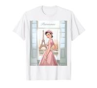 Chic Parisian Lady Tour Eiffel Paris France Vintage Femme T-Shirt