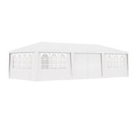 CHIC Pavillon Barnum - Tente de réception avec parois latérales 4x9 m Blanc 90 g/m² FR3880