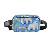 Chic Polar Bear Sac à bandoulière tendance pour homme et femme avec sangle réglable pour cyclisme, randonnée, gym Bleu