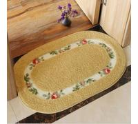 Chic Rose Flowers Tapis de bain en forme d'ovale Tapis de sol pour tapis d'intérieur, polyester, or, 40 × 60 cm