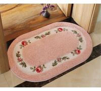 Chic Rose Flowers Tapis de bain en forme d'ovale Tapis de sol pour tapis d'intérieur, polyester, rose, 50 × 80cm