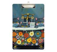 Chic Russian Blue Cats Retro Baignoire Dentaire Presse-papiers Planche rigide pour entraîneurs de volleyball Baseball Taille 9 x 12