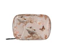 Chic Sacs Médicaments Dragon Barbu Or Rose avec Compartiments Amovibles Sac de Voyage Portable pour Sac à Main