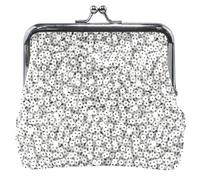 Chic Spark Porte-monnaie personnalisé en cuir pour femme avec boucle mignonne et fermoir à baiser, Chic Spark White, OneSize