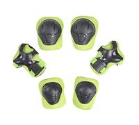 CHIC-Sport Lot de 6 Protections pour Poignets, Genoux, Coudes Trottinnettes/Skate/Scooter/BMX/Scooter/Cyclisme/Bicyclette Sécurité (Vert, 3-8 Ans)