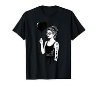 Chic Woman - Ballon en Forme de cœur - Look Tatouage T-Shirt