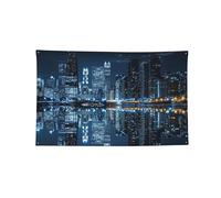Chicago Bannière décorative à imprimé réfléchissant pour intérieur et extérieur, dortoir, bar, fête extérieure, toutes saisons, 1,2 x 1,8 m