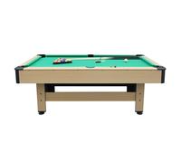 CONCEPT USINE | Billard Américain Bois Clair Chicago | Design Contemporain | Tapis Vert | Bordures Capitonnées | Pieds Réglable | Accessoires de Qualité Inclus | Idée Cadeau Jeu, Famille et Décoration