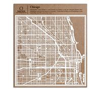 Chicago carte découpée sur papier, blanc 30x30 cm Art papier
