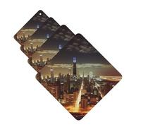 Chicago City Lot de 4 cartes désodorisantes pour voiture pour homme et femme - Accessoires de voiture mignons - Diffuseur de parfum durable à suspendre - Tablettes d'aromathérapie pour voiture