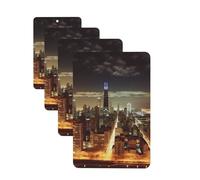 Chicago City Lot de 4 cartes désodorisantes pour voiture pour homme et femme - Accessoires de voiture mignons - Diffuseur de parfum durable à suspendre - Tablettes d'aromathérapie pour voiture