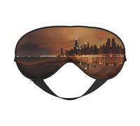 Chicago City Masque de sommeil doux confortable avec sangle réglable en tissu respirant pour la maison, les voyages, le camping et plus encore