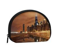 Chicago City Mini sac de rangement avec fermeture éclair pour clés de monnaie, vous pouvez également ranger tous les petits objets que vous voulez, Noir , Taille unique, Pochette à monnaie